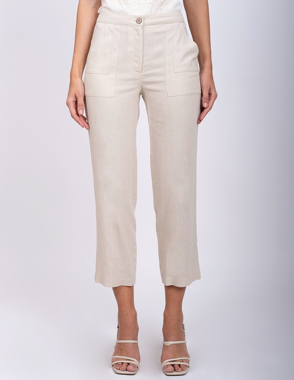 Pantalón capri straight para mujer