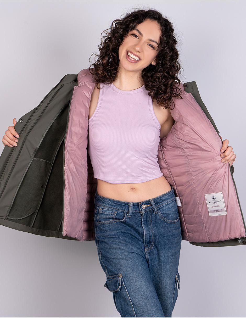 "chamarra" acolchada greenlander sin familia o colección no impermeable "de" poliéster "para mujer"