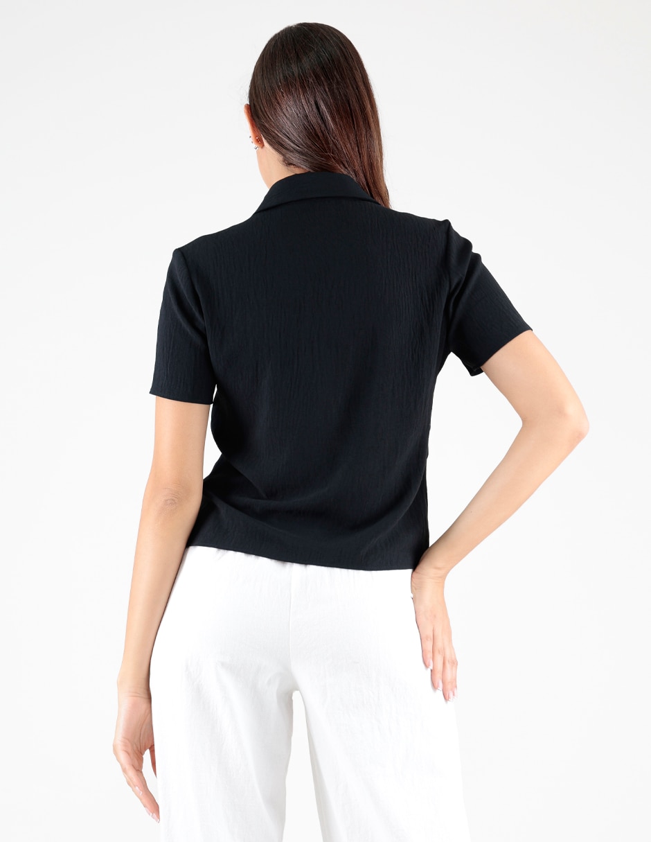 Blusa camisera manga corta para mujer 2