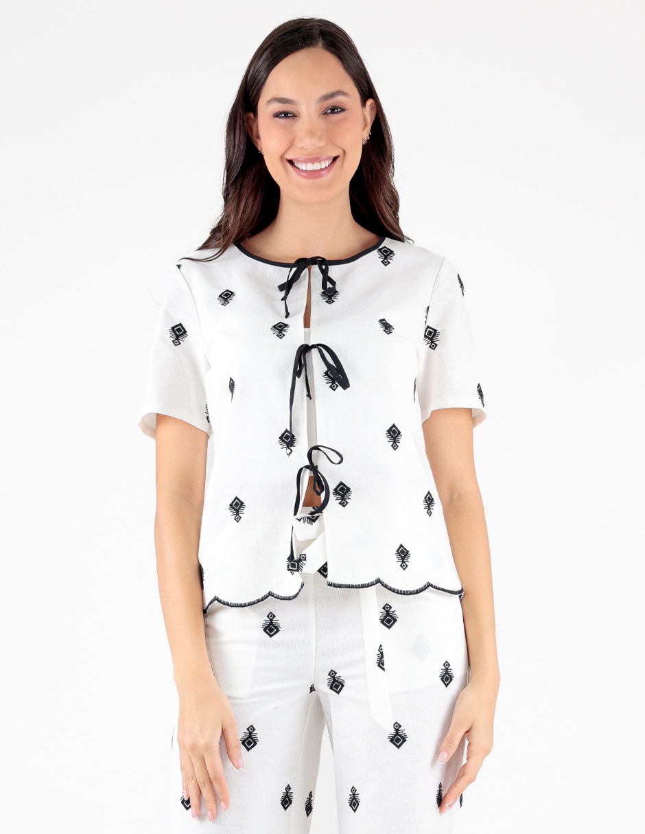 Blusa manga corta para mujer