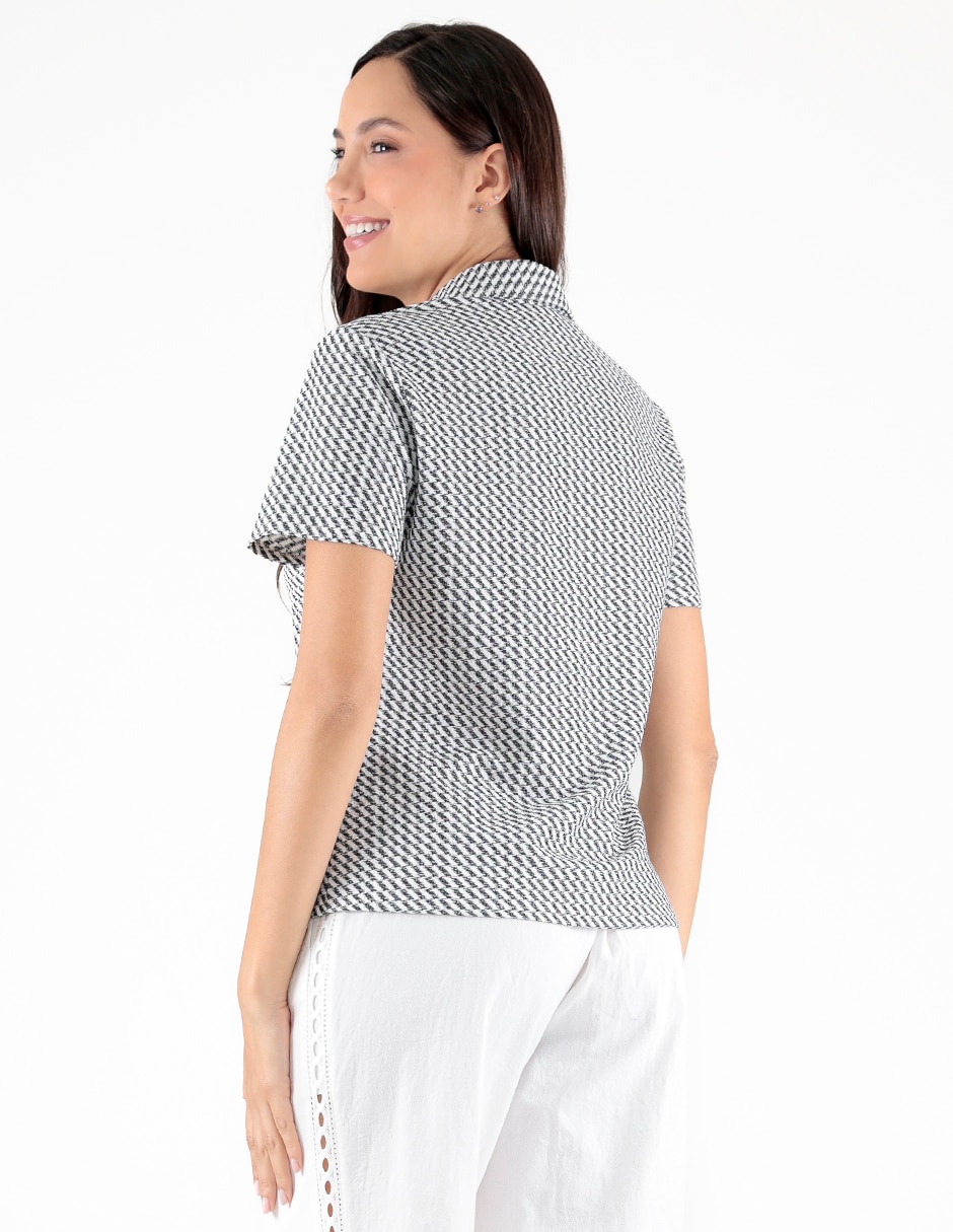 Blusa camisera manga corta para mujer 2