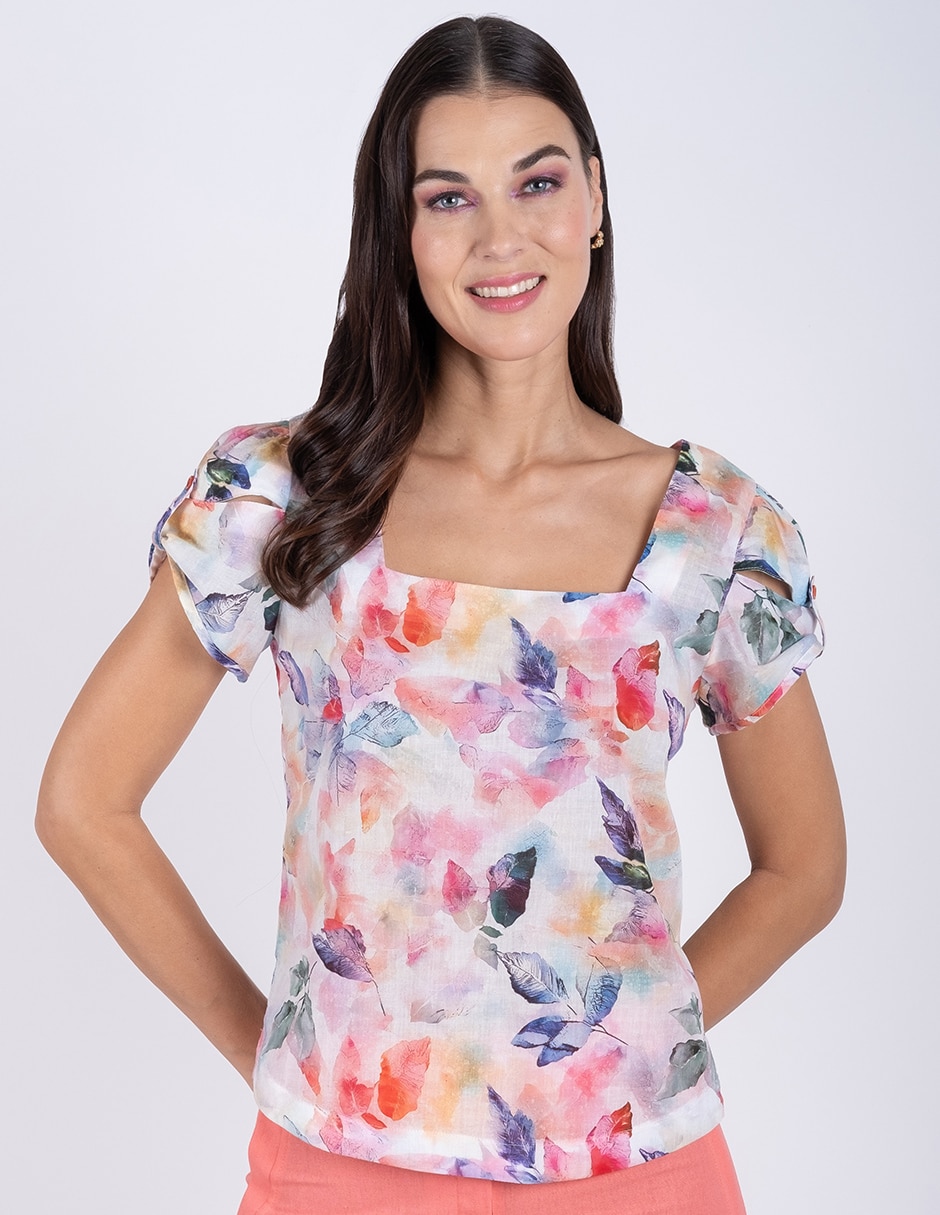 Blusa manga corta para mujer