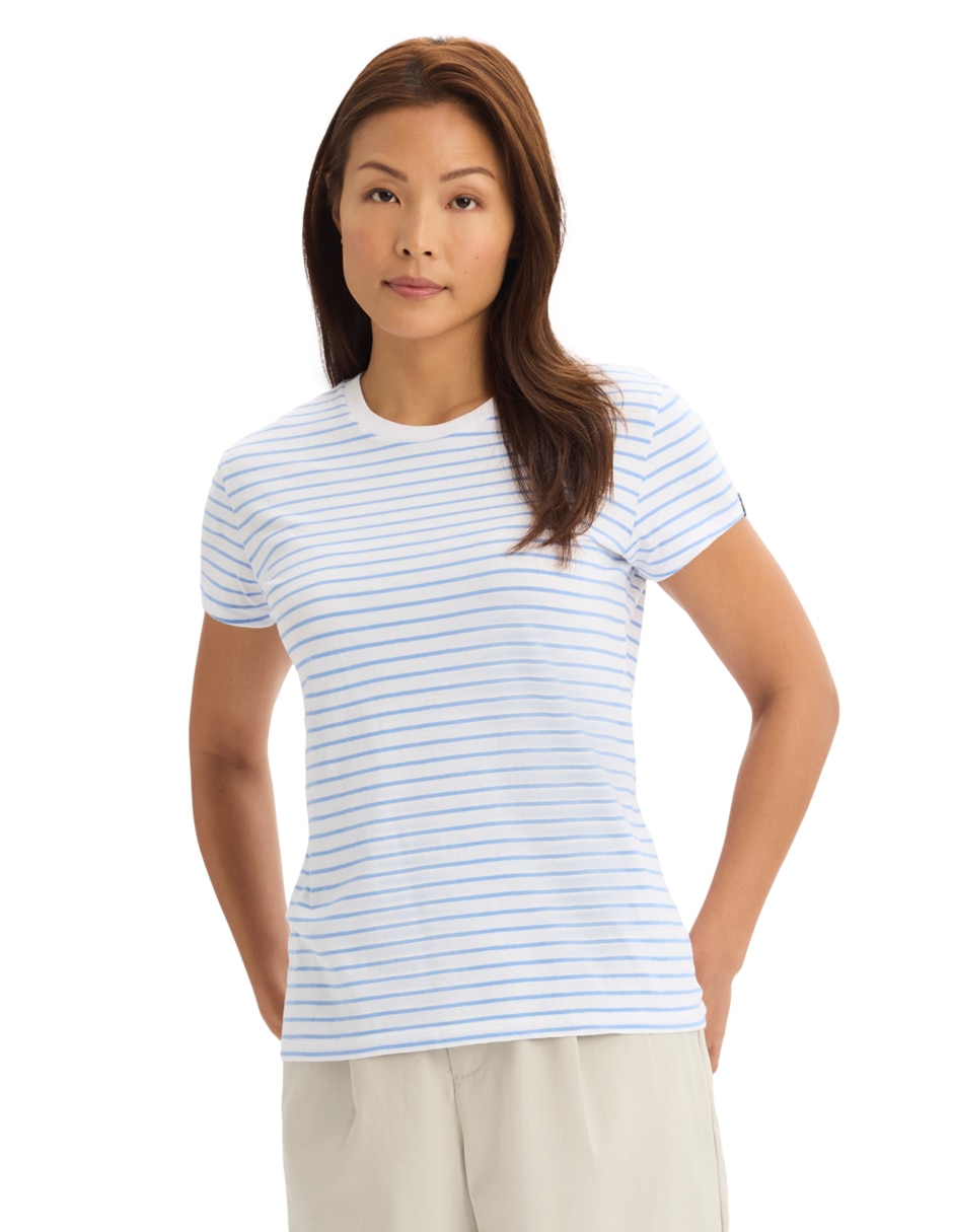 Playera manga corta cuello redondo para mujer