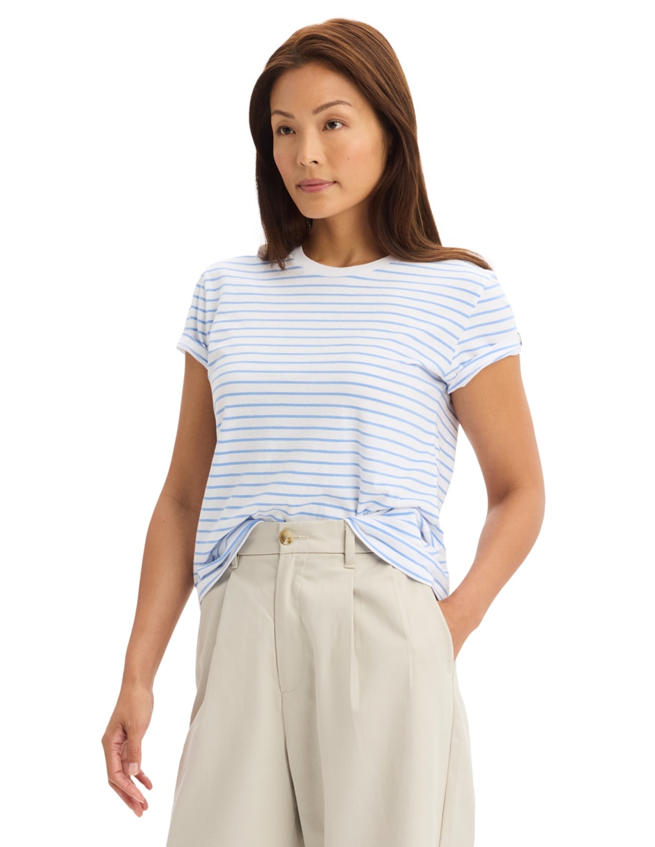 Playera manga corta cuello redondo para mujer 3