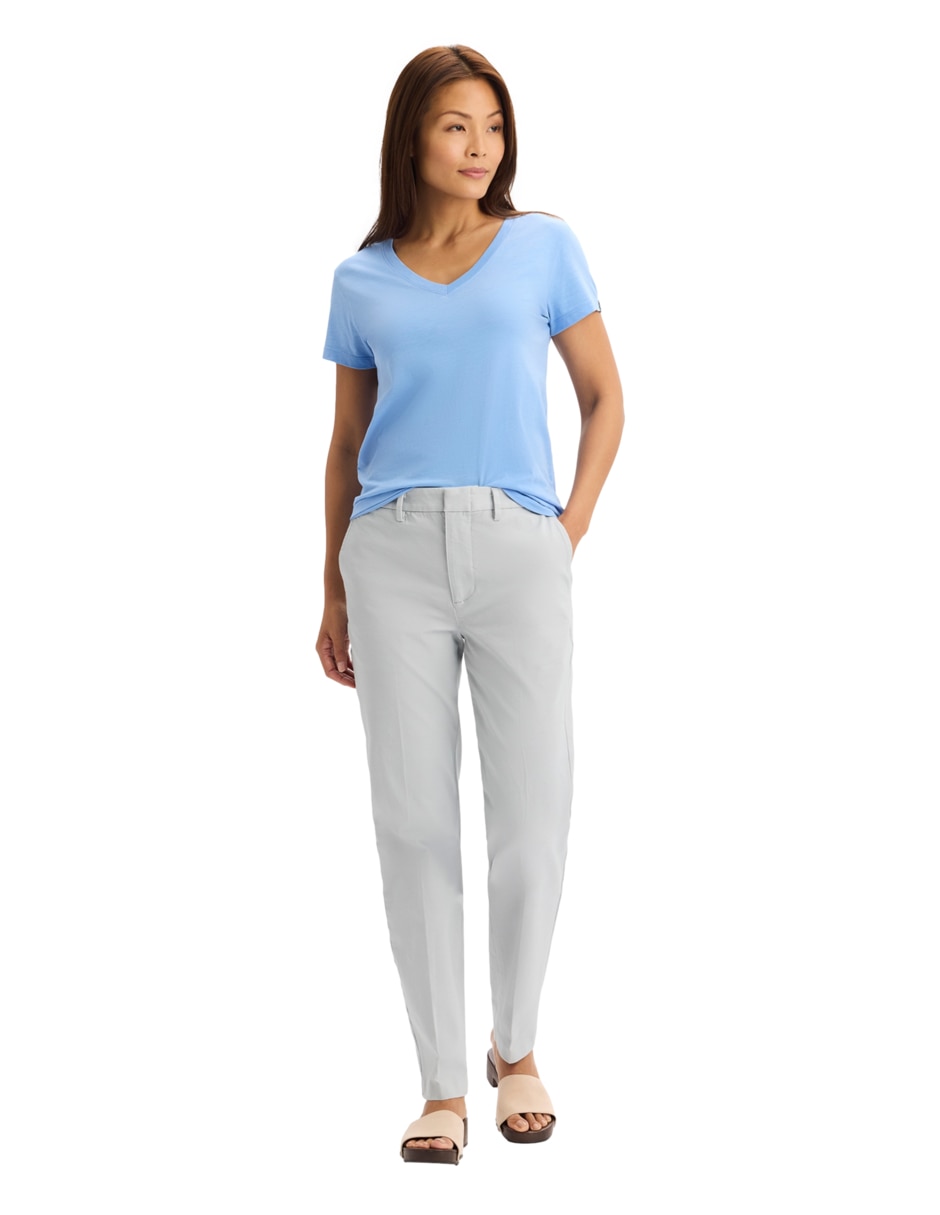 Playera manga corta cuello V para mujer 5