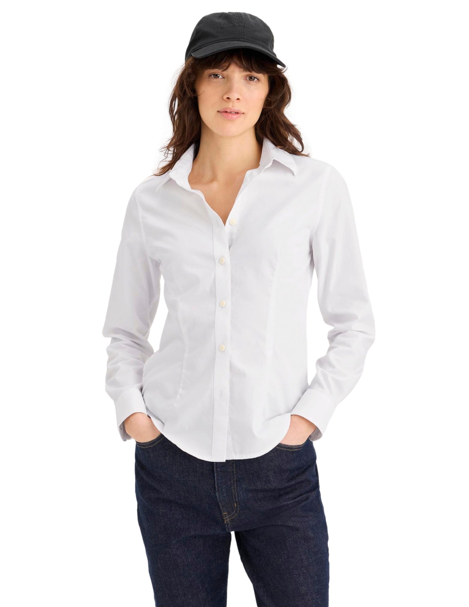 Blusa camisera manga larga para mujer