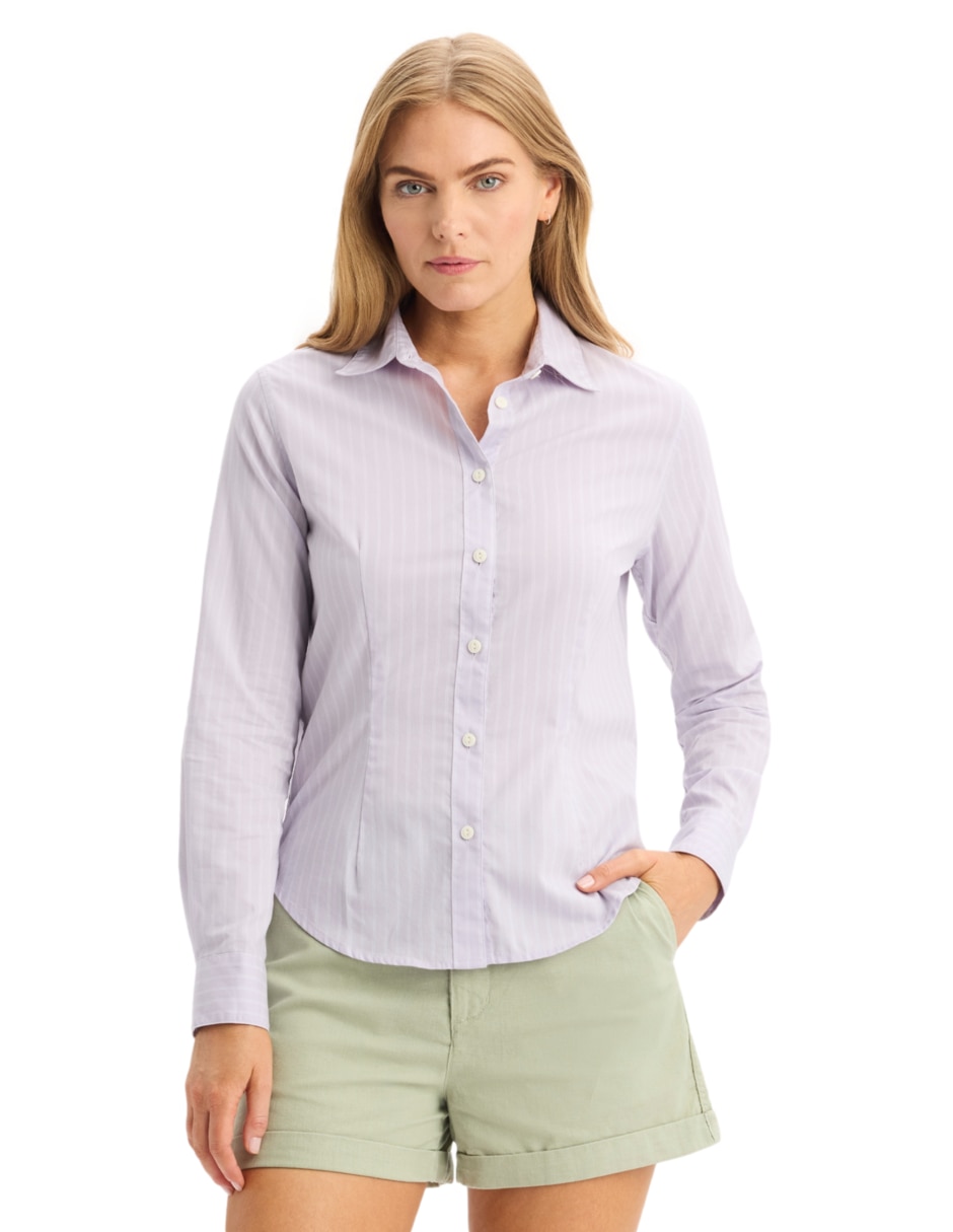 Blusa camisera manga larga para mujer 1