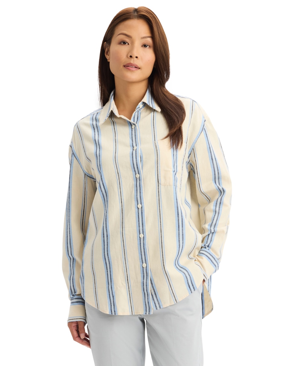 Blusa camisera manga larga para mujer 1