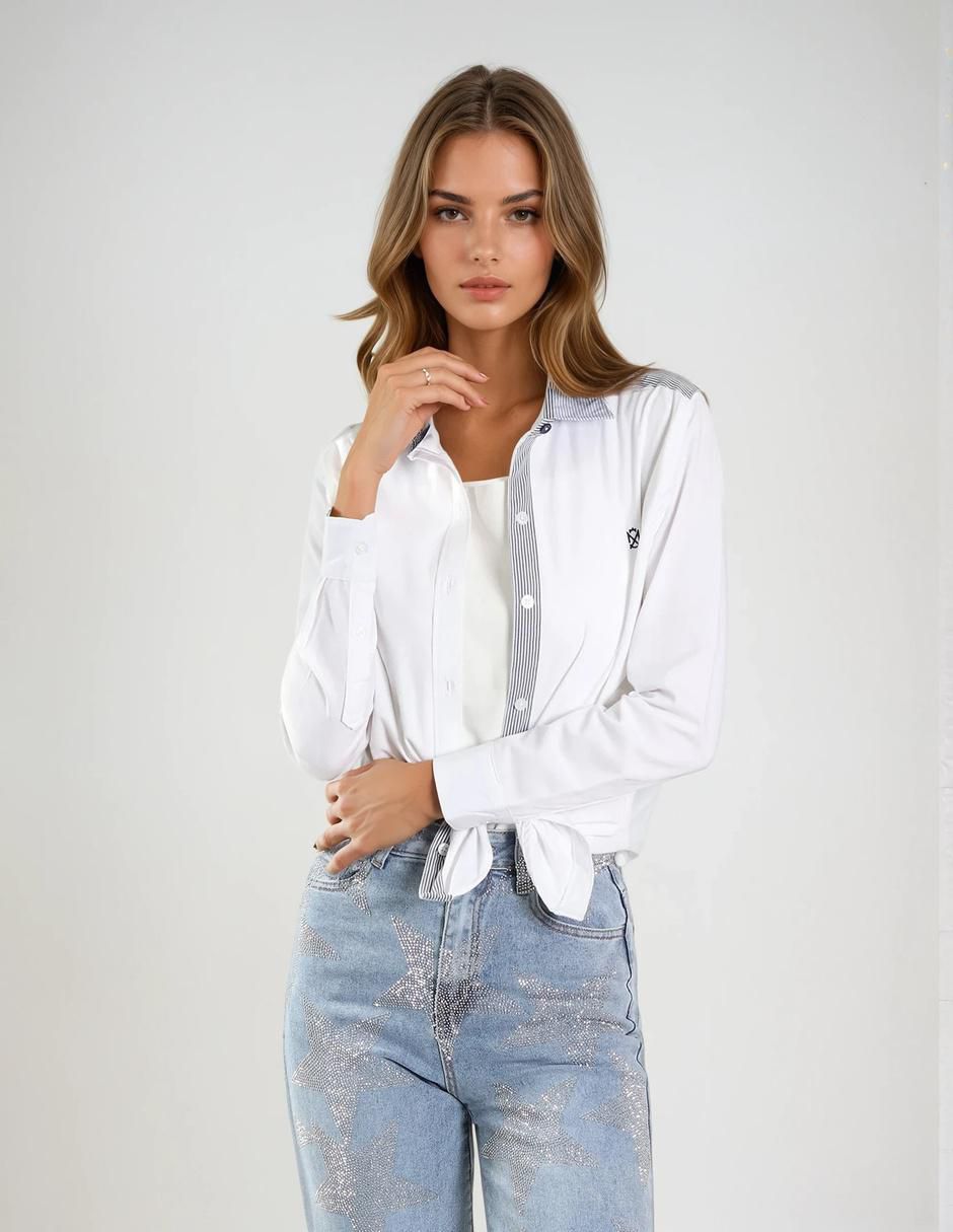 Blusa camisera manga larga para mujer 4