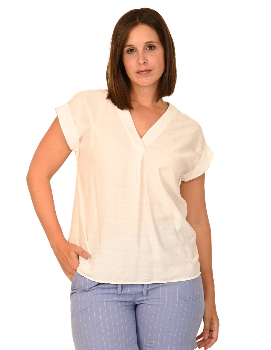 Blusa manga corta para mujer