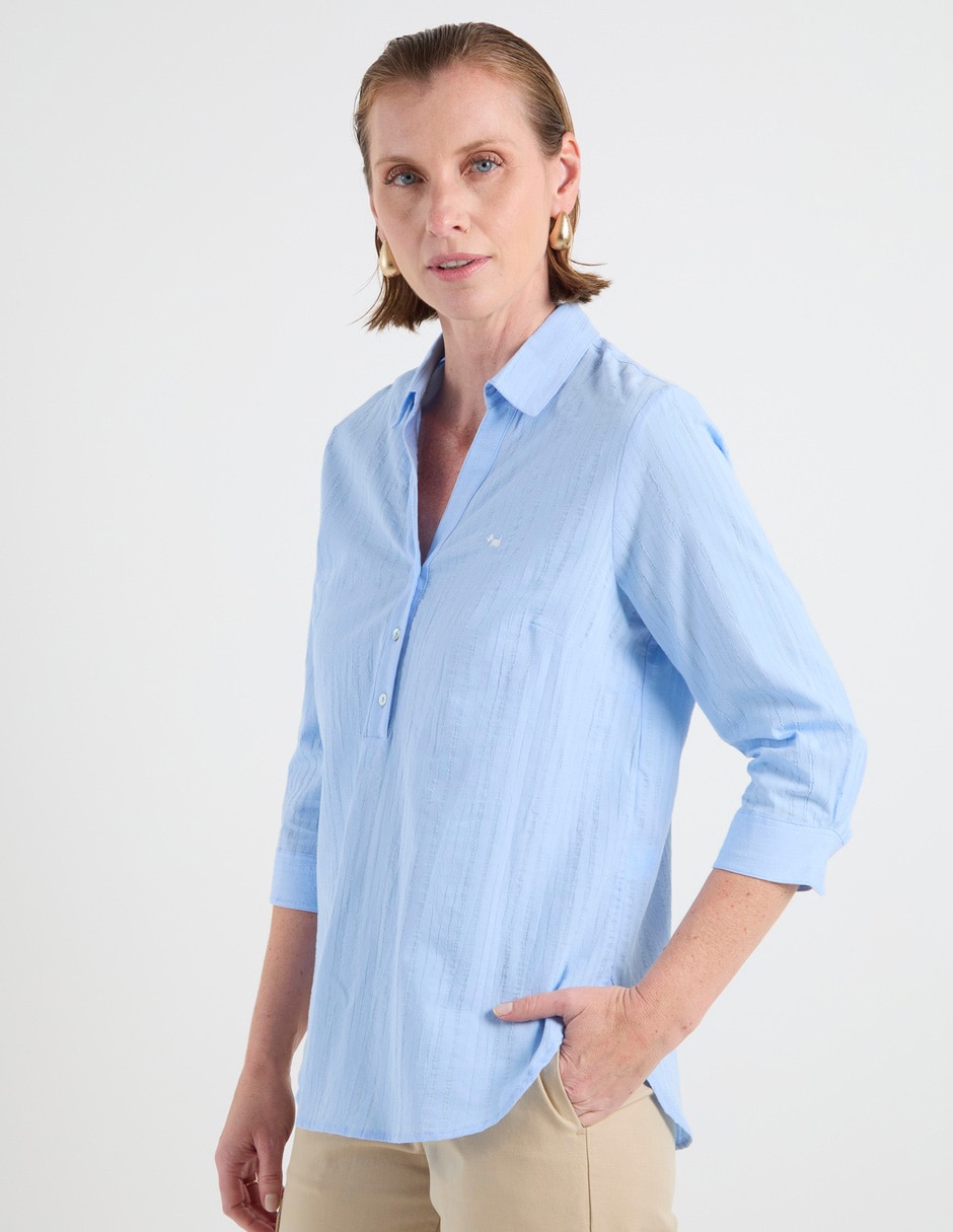 Blusa camisera manga 3/4 para mujer 2