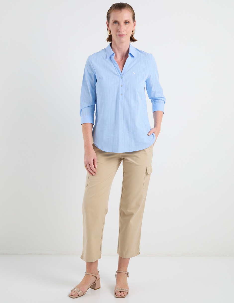 Blusa camisera manga 3/4 para mujer 3