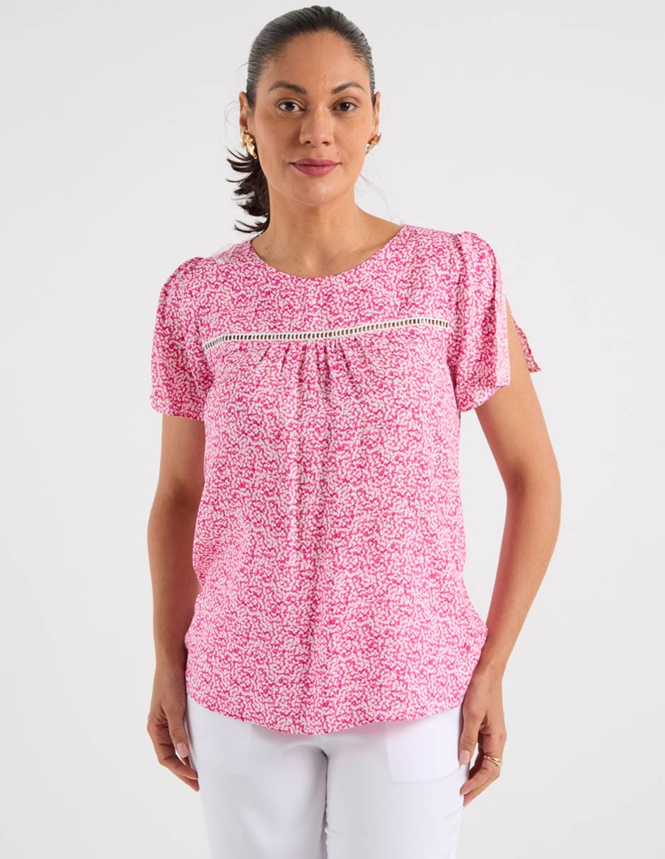 Blusa manga corta para mujer