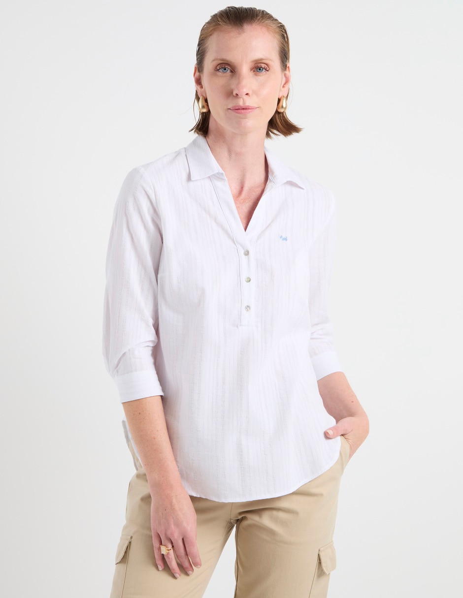 Blusa camisera manga 3/4 para mujer Blusa camisera manga 3/4 para mujer