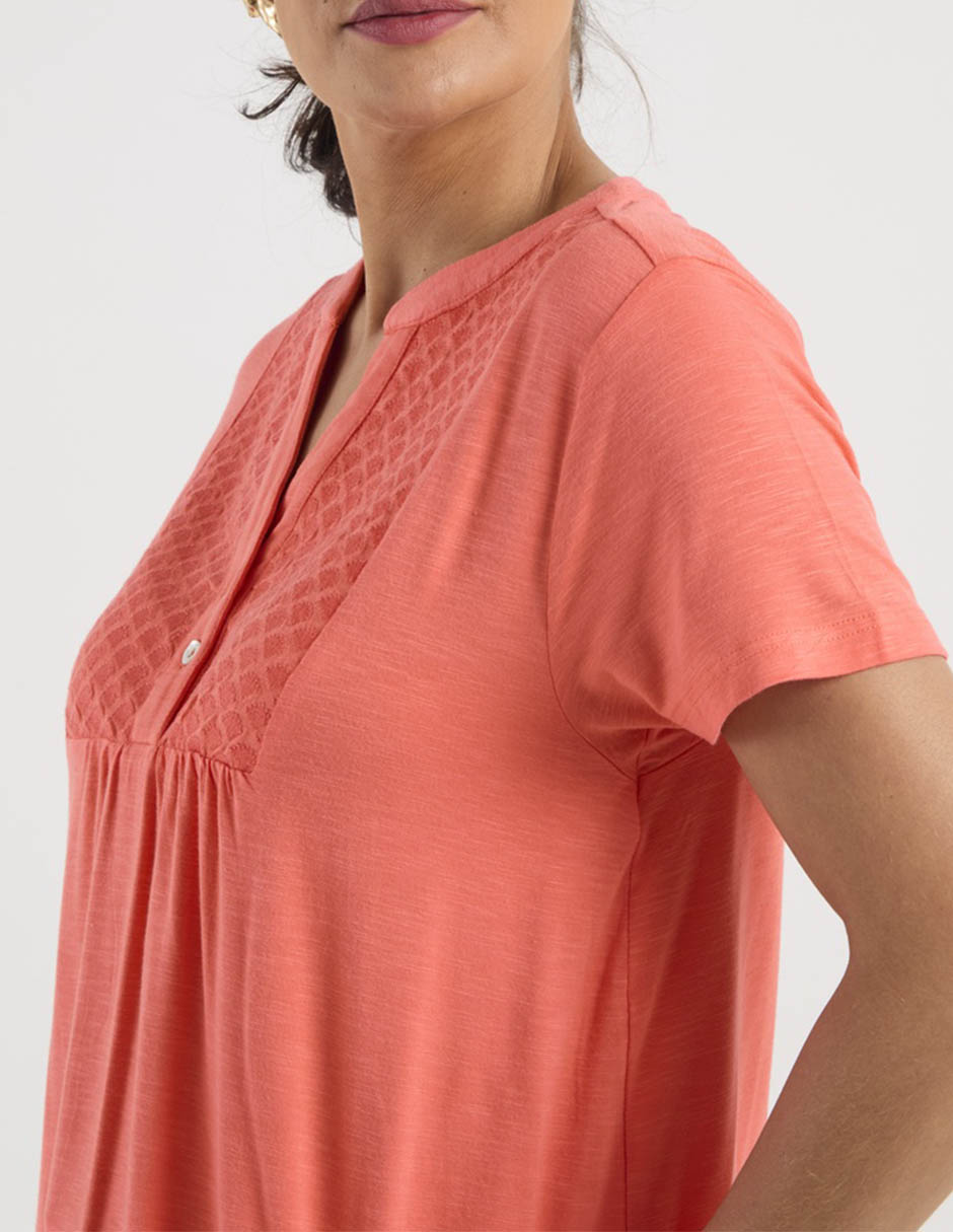 Playera manga corta cuello V para mujer 5