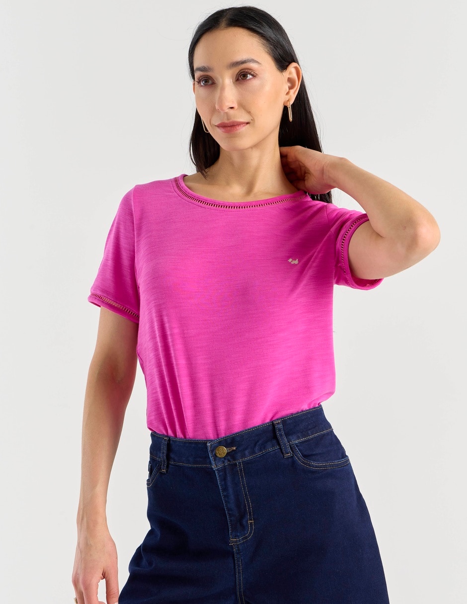 Playera manga corta cuello redondo para mujer 2