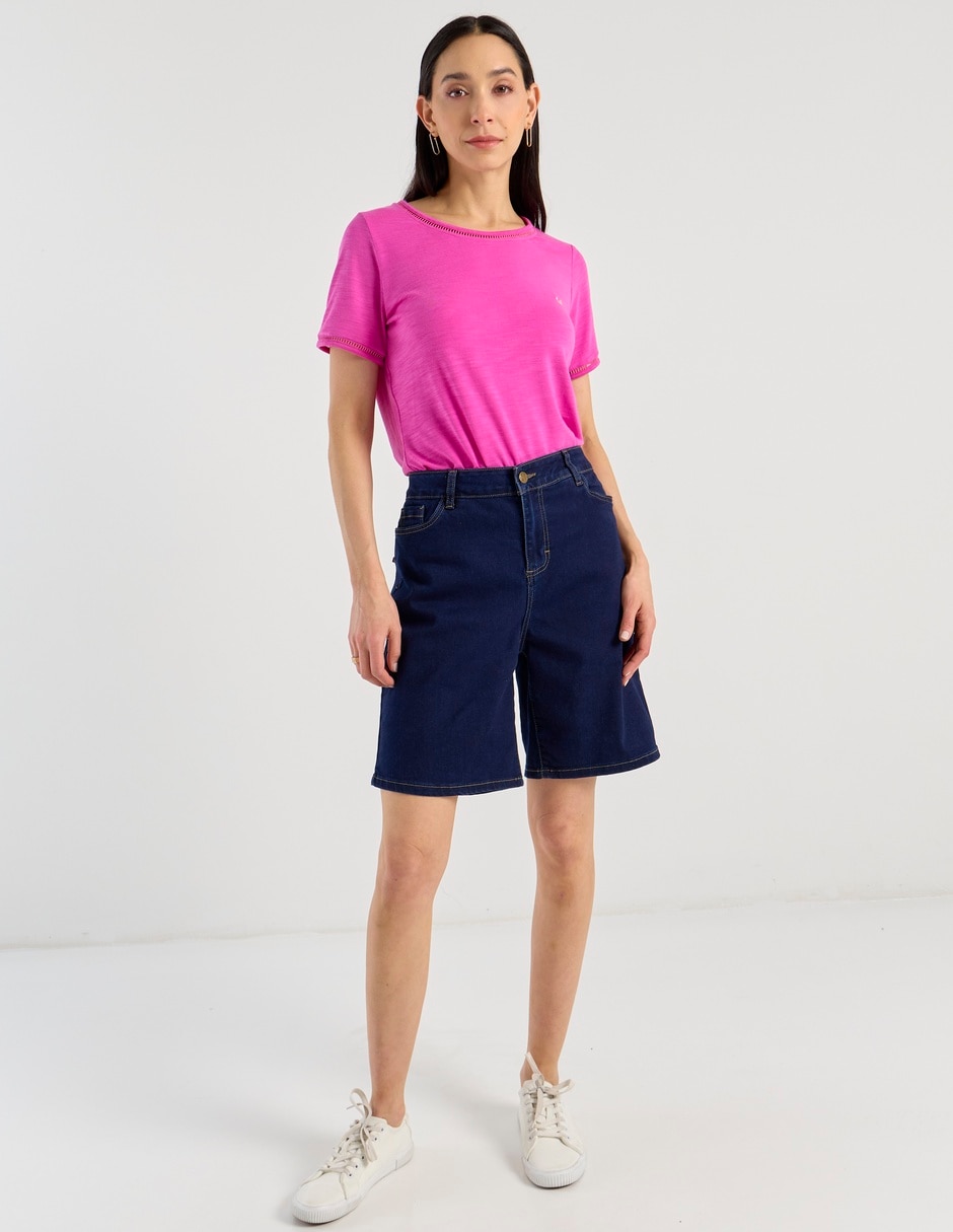 Playera manga corta cuello redondo para mujer 3