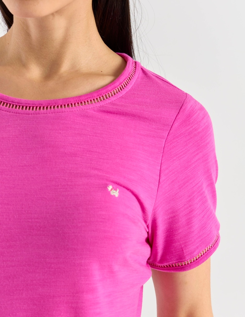 Playera manga corta cuello redondo para mujer 4