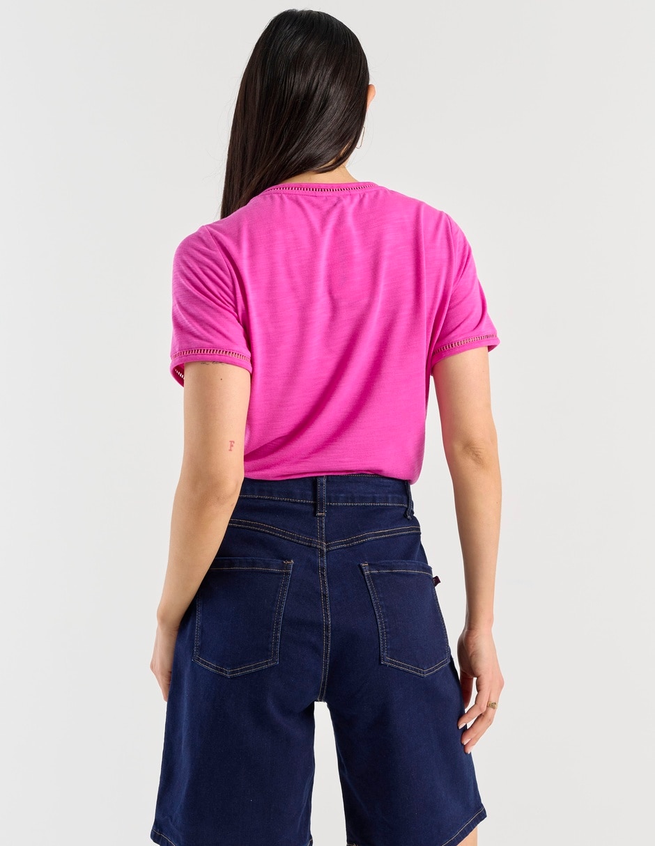 Playera manga corta cuello redondo para mujer 6