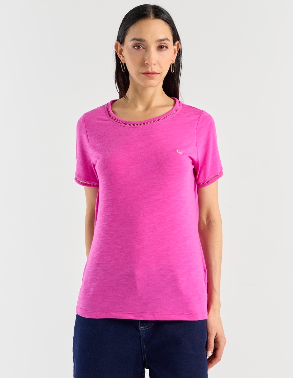 Playera manga corta cuello redondo para mujer 7