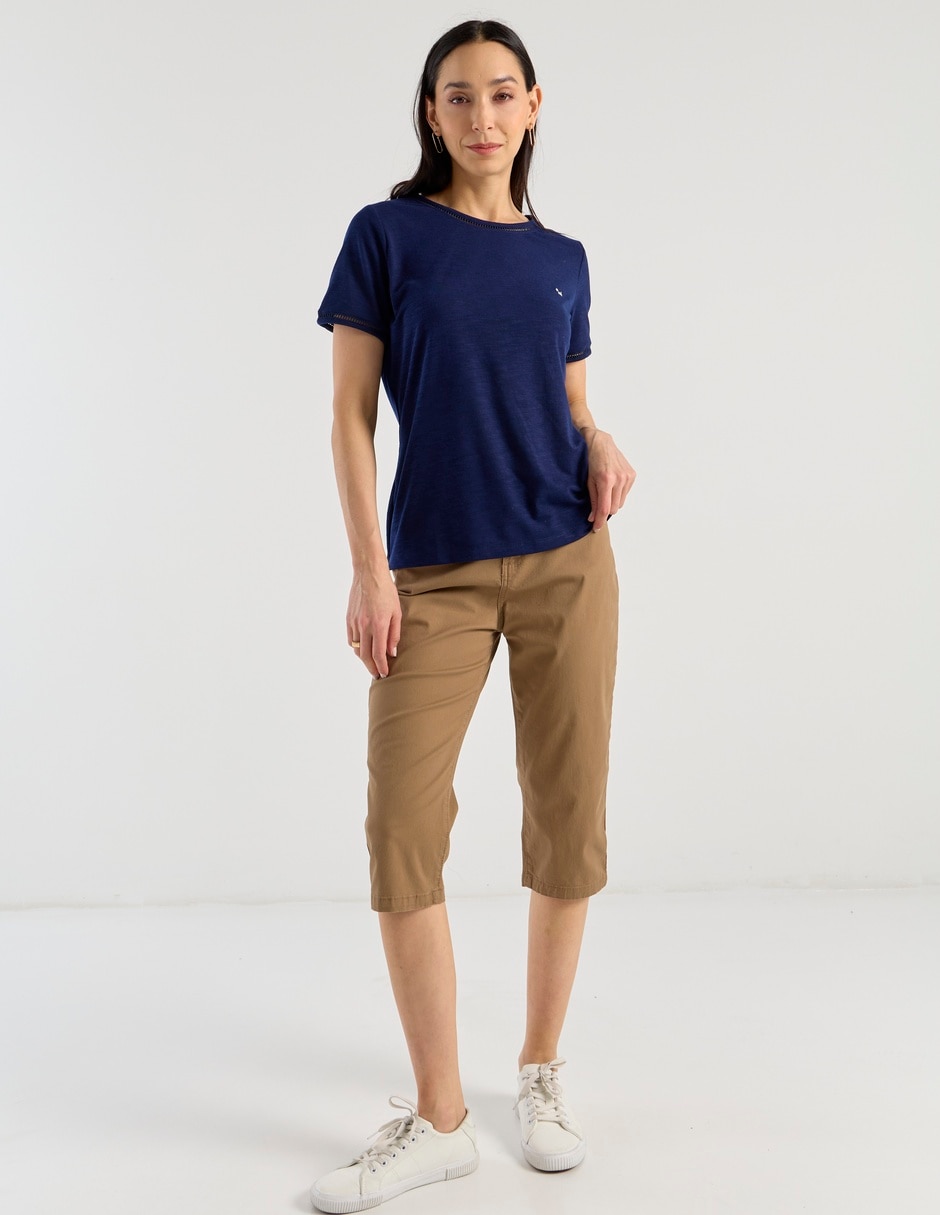 Playera manga corta cuello redondo para mujer 3