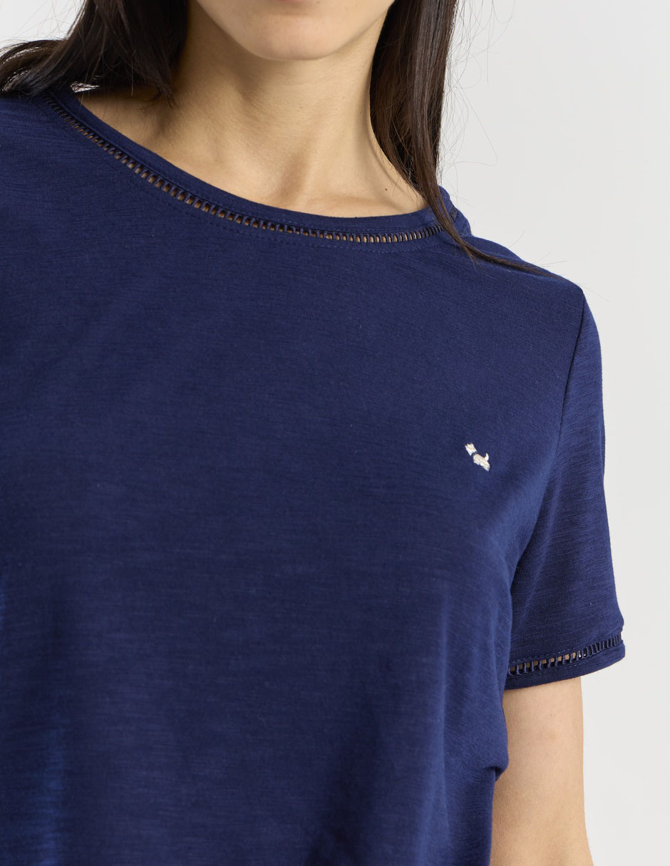 Playera manga corta cuello redondo para mujer 4