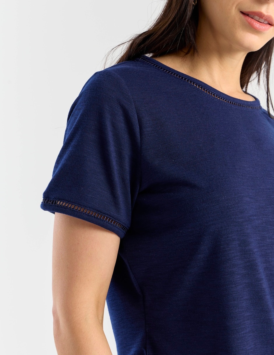 Playera manga corta cuello redondo para mujer 5
