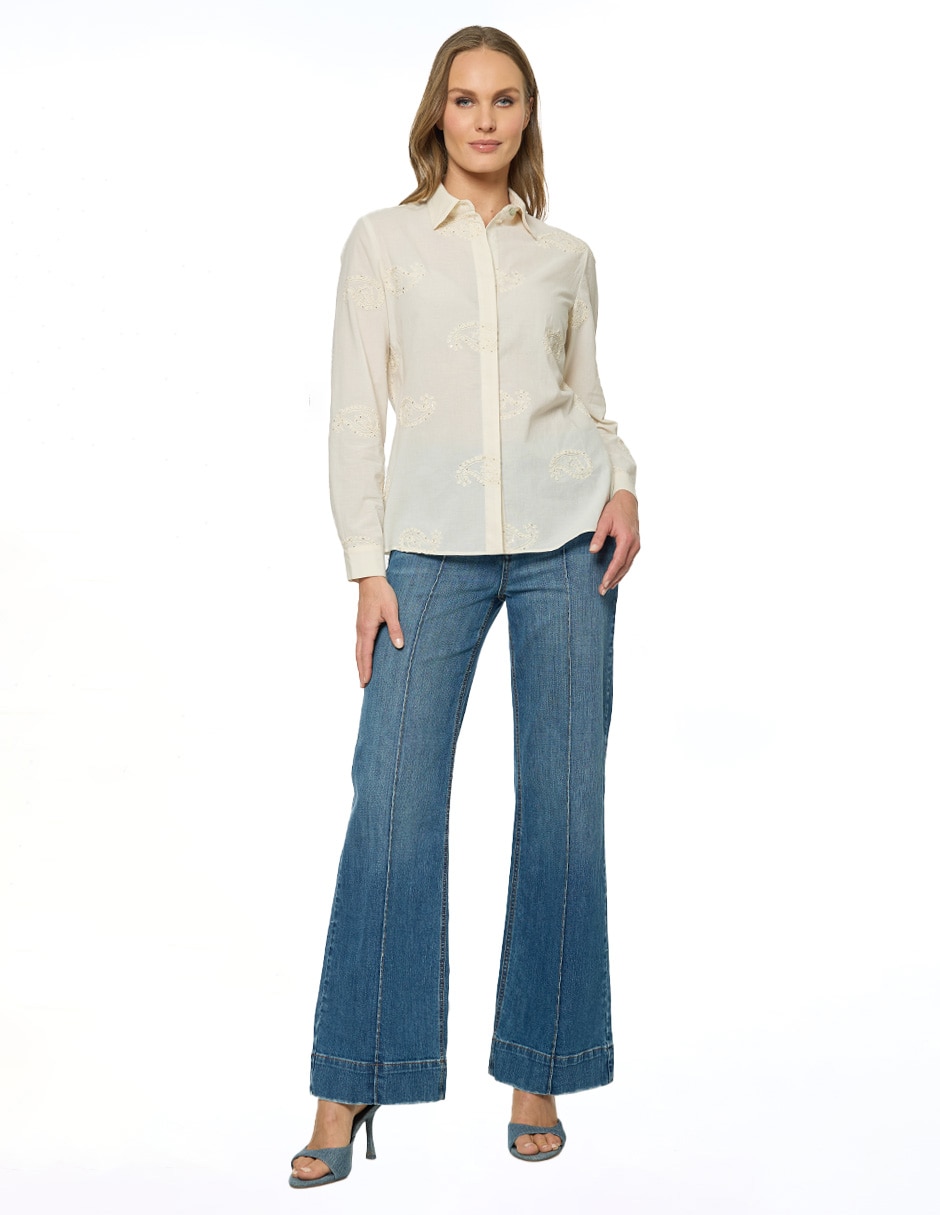 Blusa camisera manga larga para mujer 2
