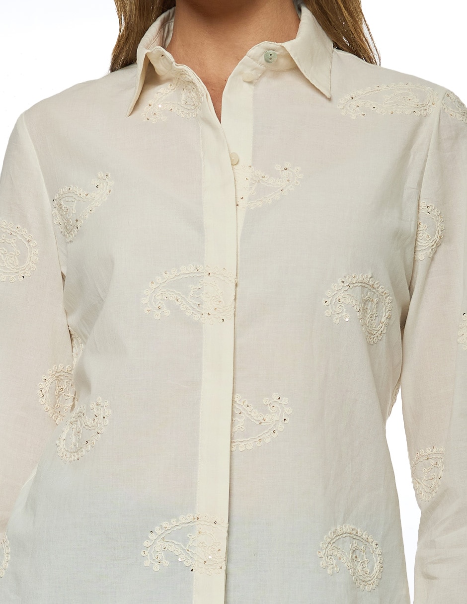 Blusa camisera manga larga para mujer 5