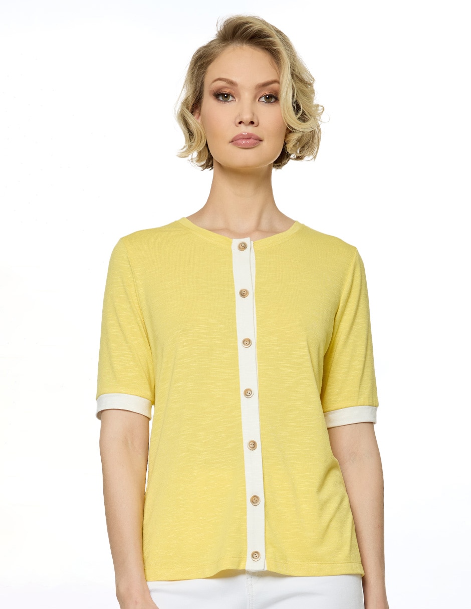 Blusa manga corta para mujer