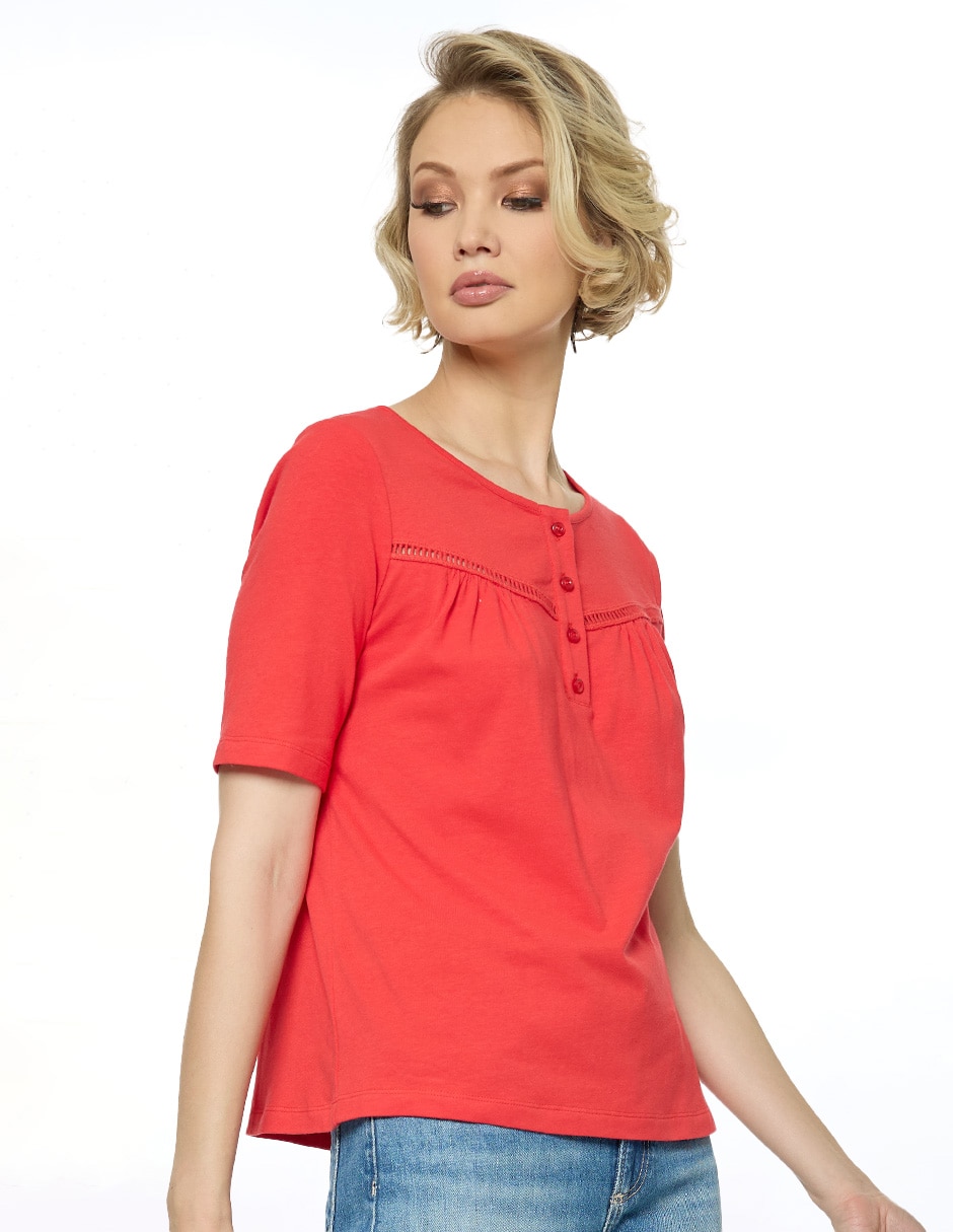 Blusa manga corta para mujer 3