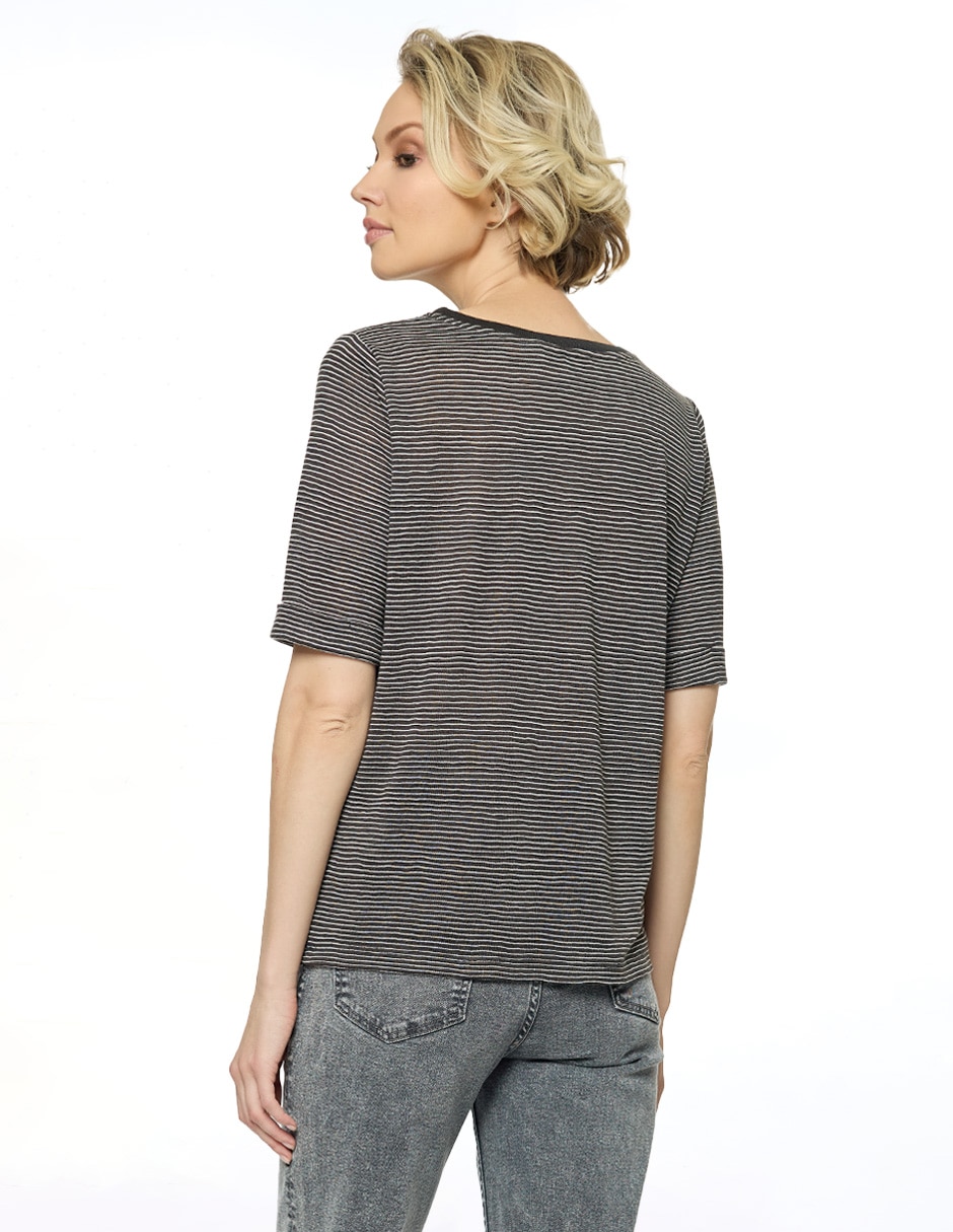 Blusa manga al codo para mujer 4