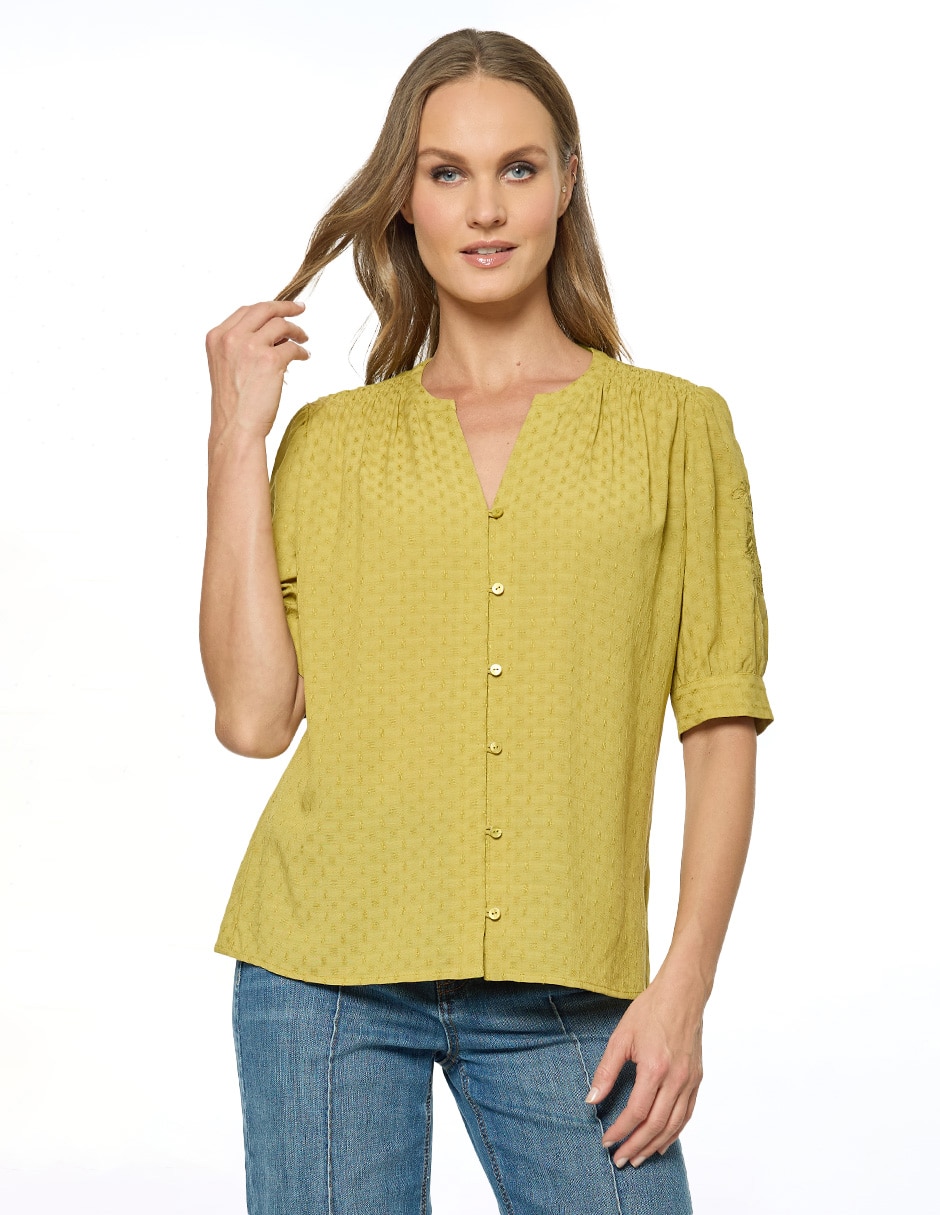 Blusa manga corta para mujer