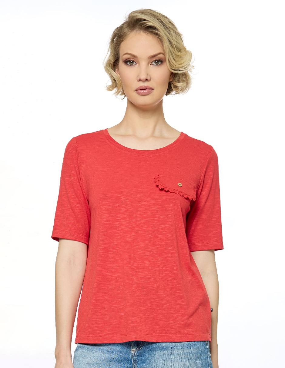 Blusa manga corta para mujer