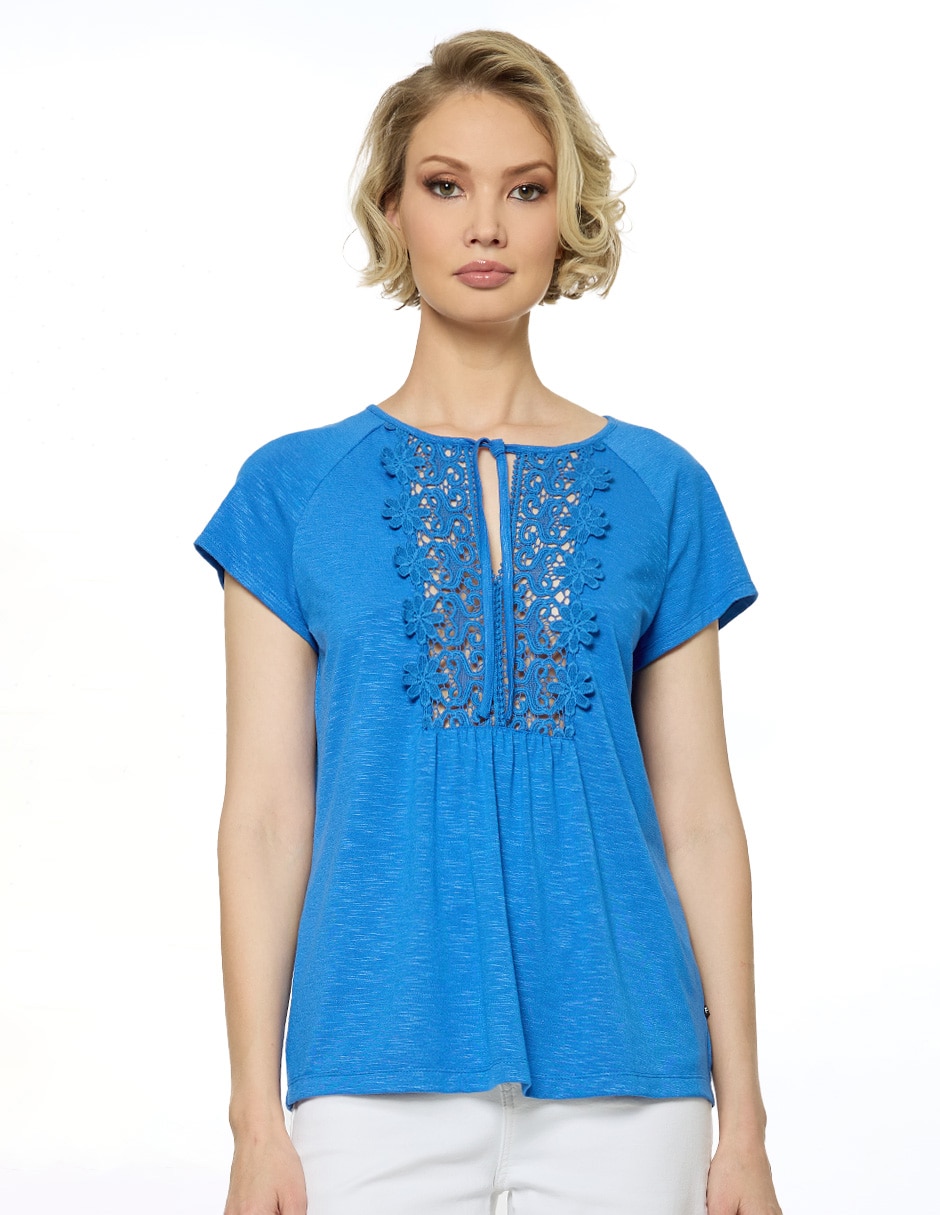 Blusa manga corta para mujer