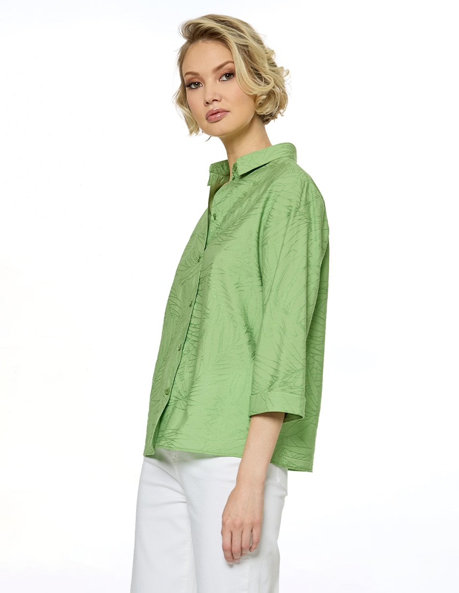 Blusa camisera manga 3/4 para mujer 3
