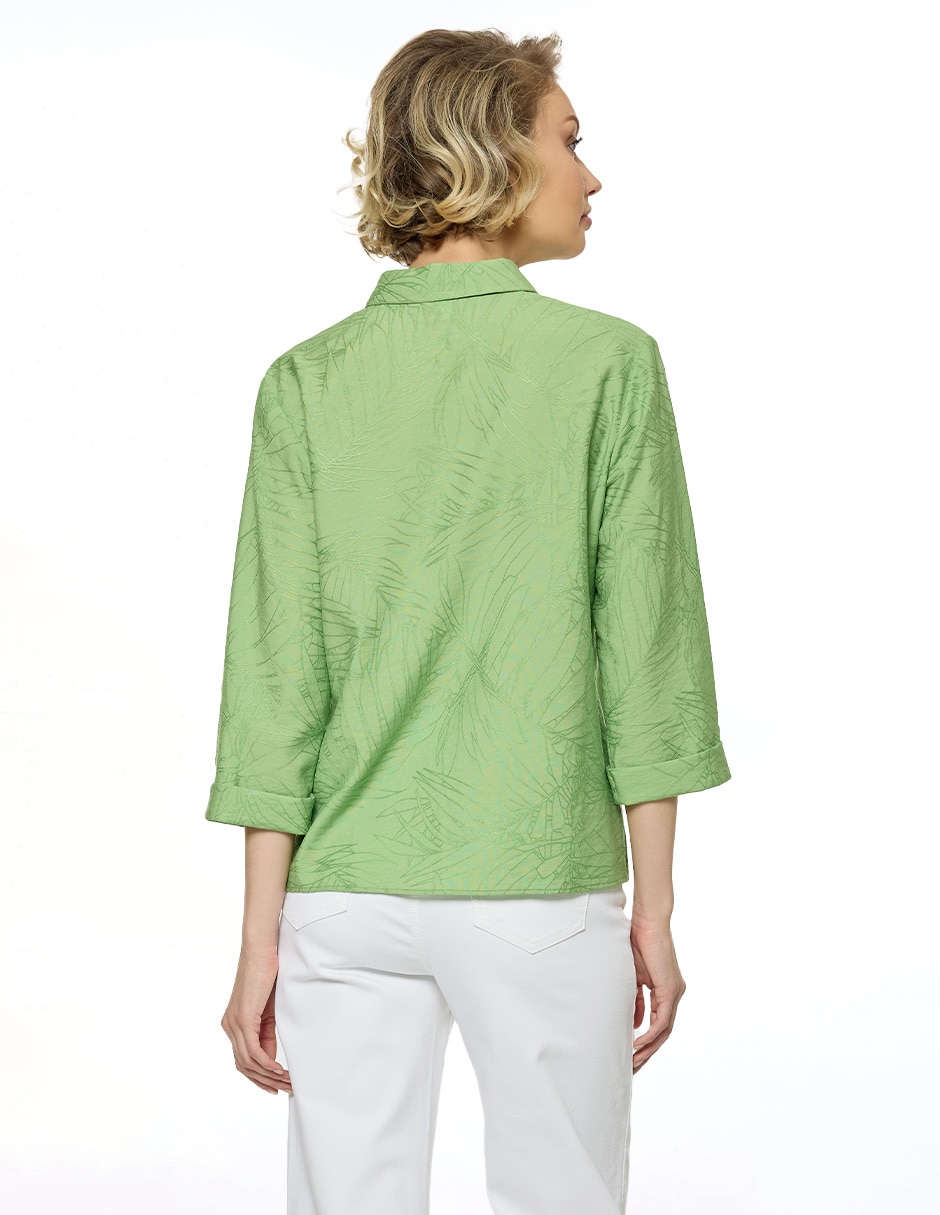 Blusa camisera manga 3/4 para mujer 4