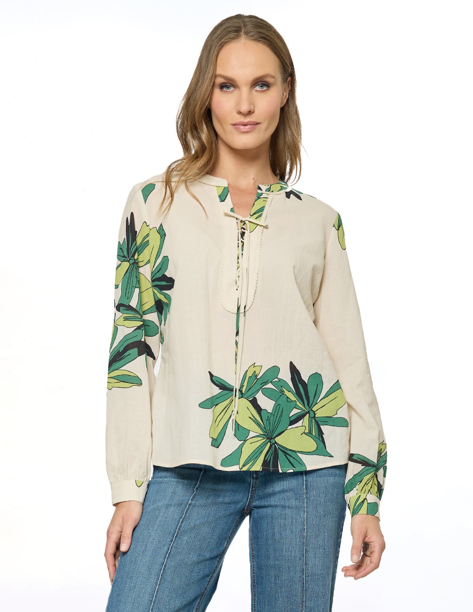 Blusa manga larga para mujer