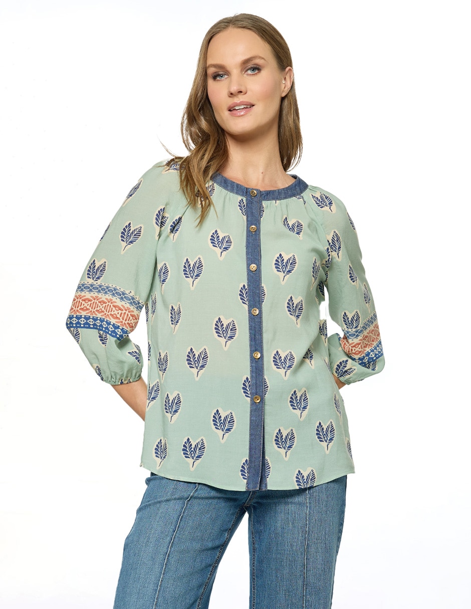 Blusa manga 3/4 para mujer