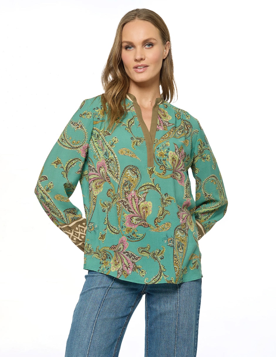 Blusa manga larga para mujer