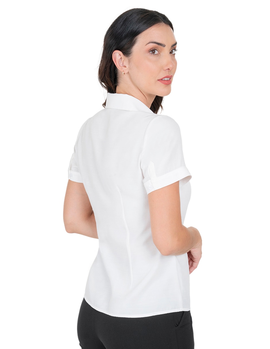 Blusa camisera manga corta para mujer 3
