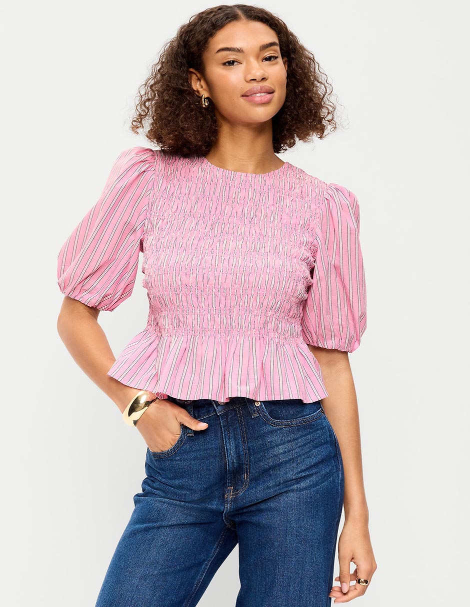 Blusa manga al codo para mujer