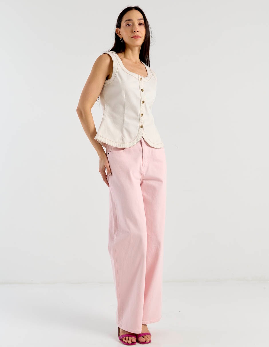 Jeans Wide Leg a la cintura para mujer 2