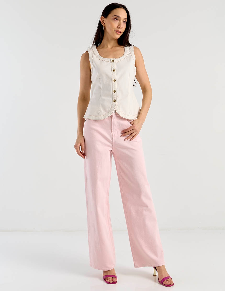 Jeans Wide Leg a la cintura para mujer 3