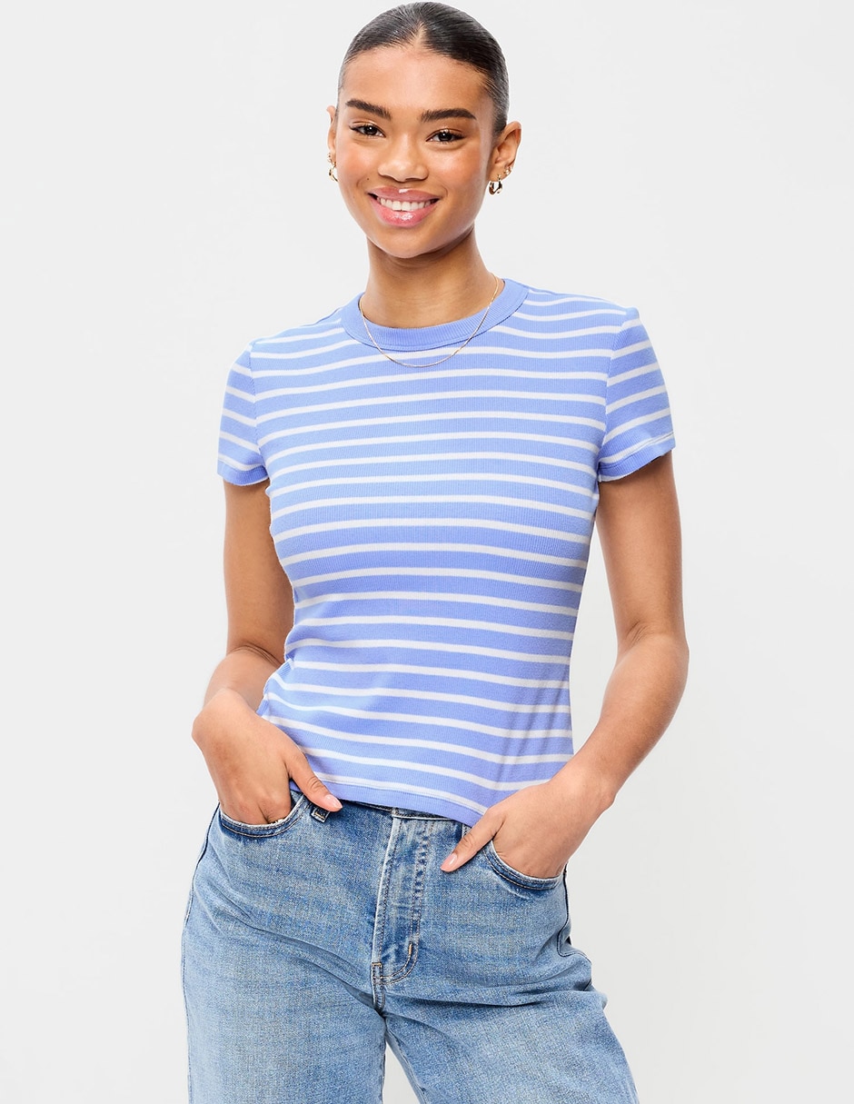 Blusa manga corta cuello redondo para mujer Blusa manga corta cuello redondo para mujer