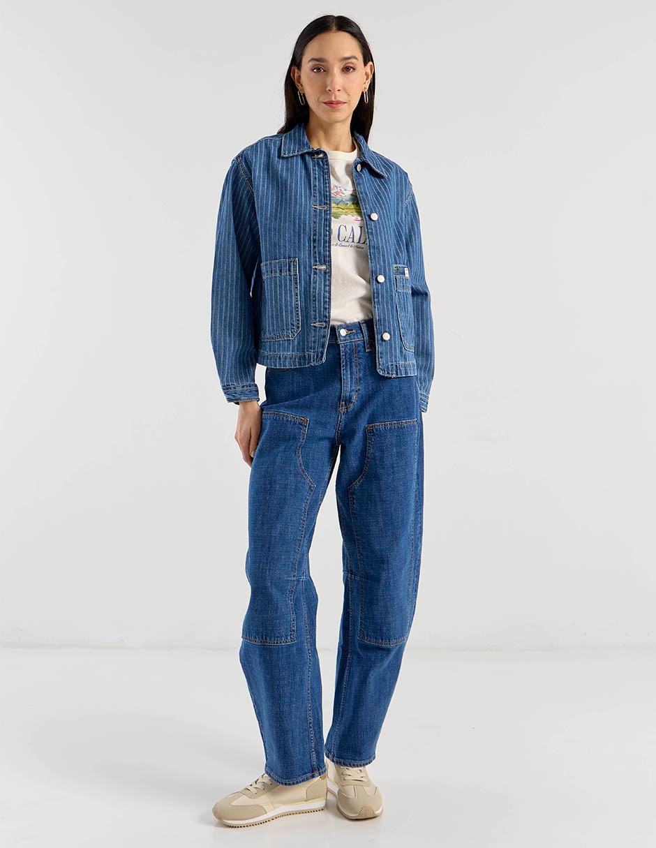 Chamarra denim de algodón para mujer 3