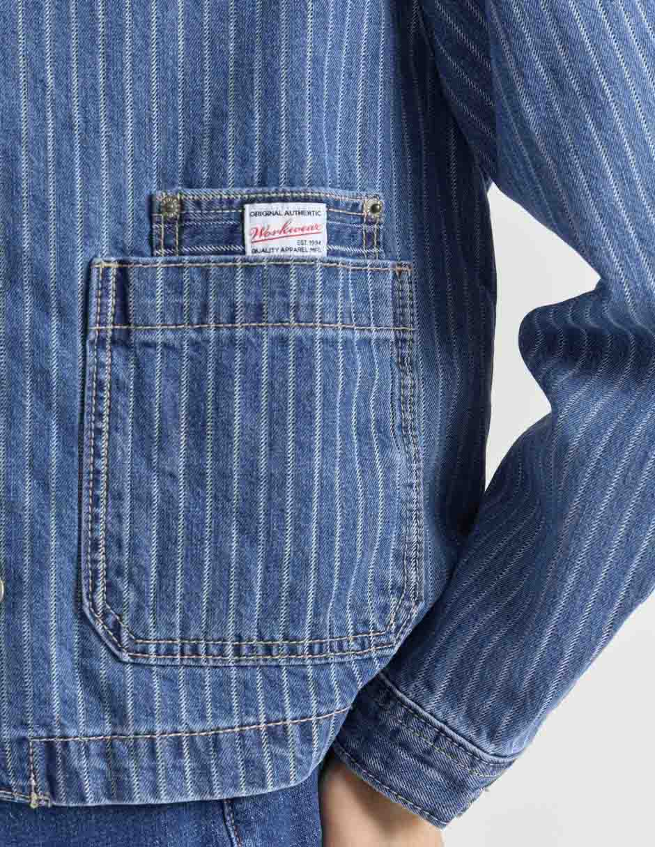 Chamarra denim de algodón para mujer 5
