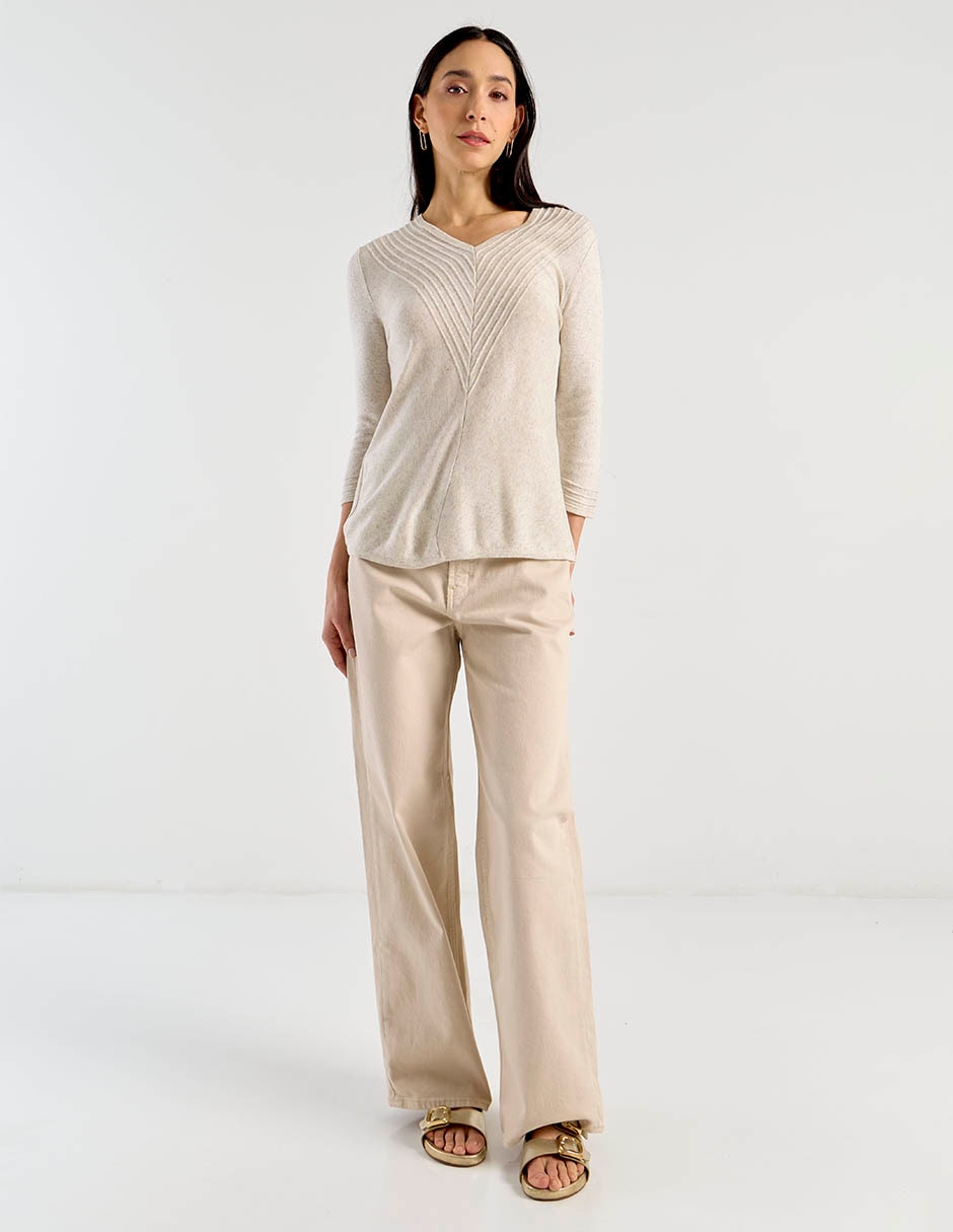Jeans wide leg cintura para mujer 2