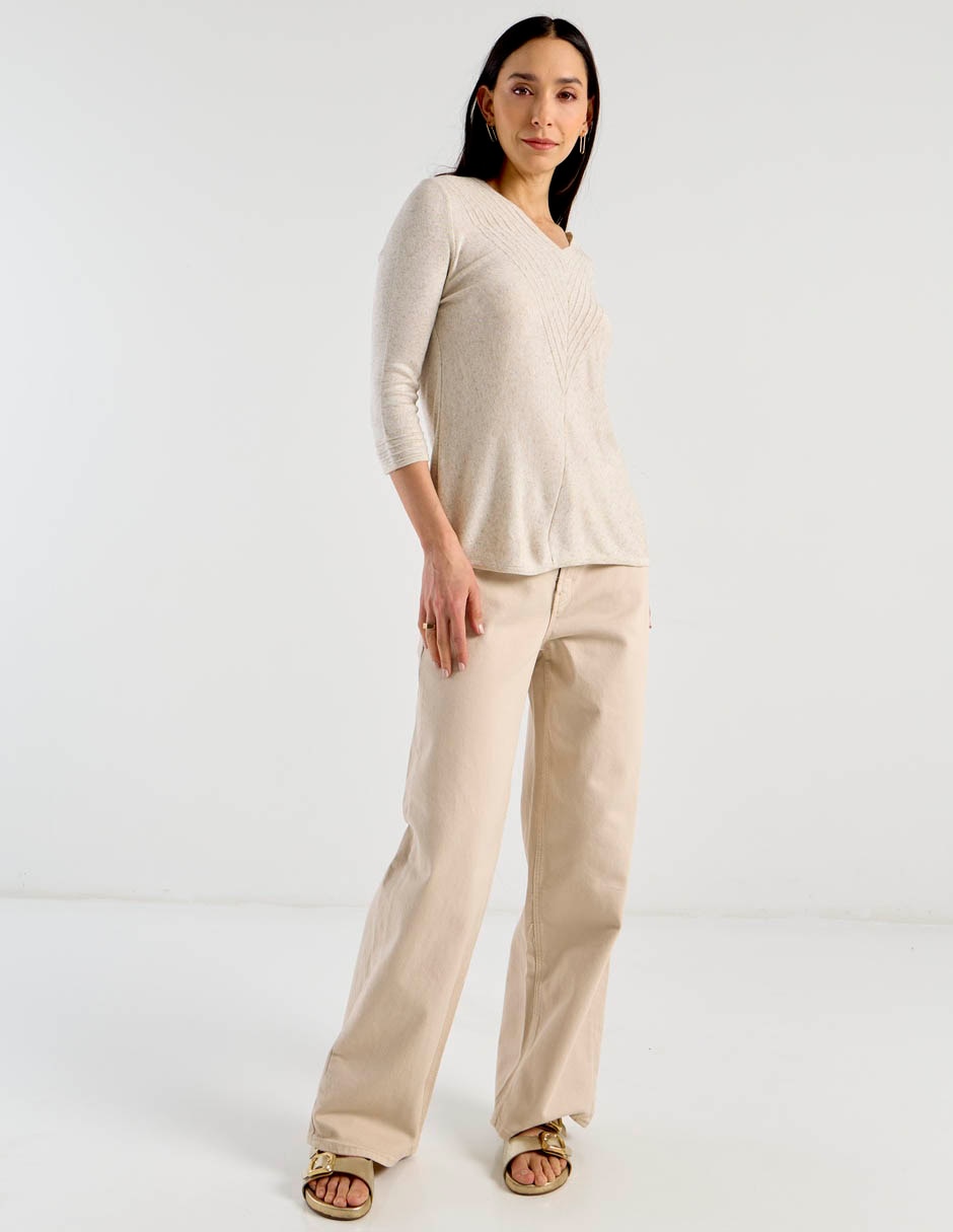 Jeans wide leg cintura para mujer 3