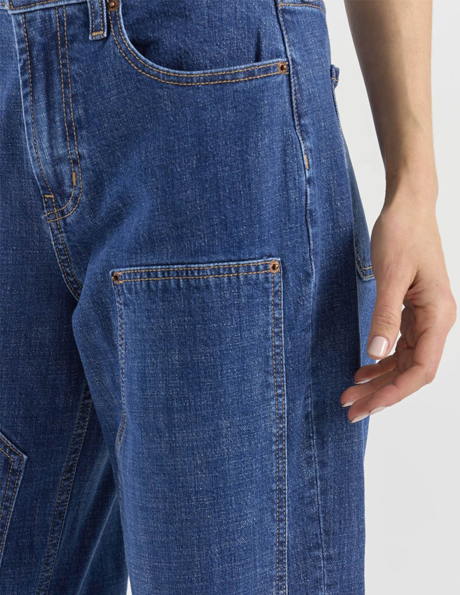 Jeans barrel cintura para mujer 5